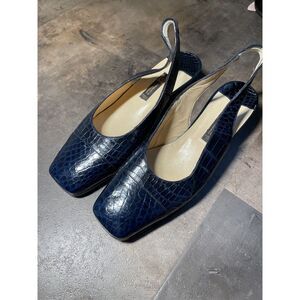 Fairly Used Women's Giorgio's of Palm Beach Blue Alligator Leather Sling backs